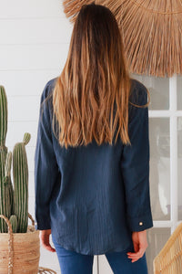 Alina Navy Top