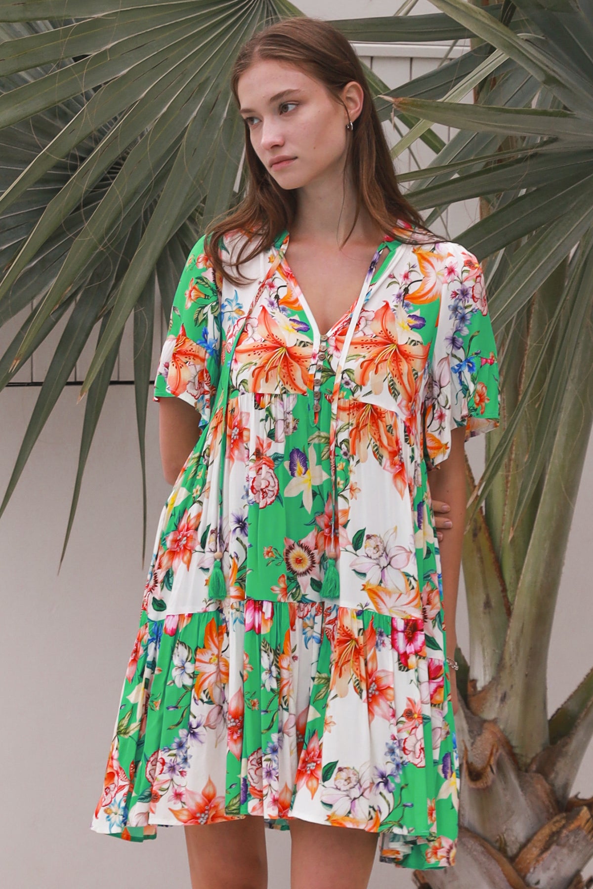 Nina Green Mini Dress