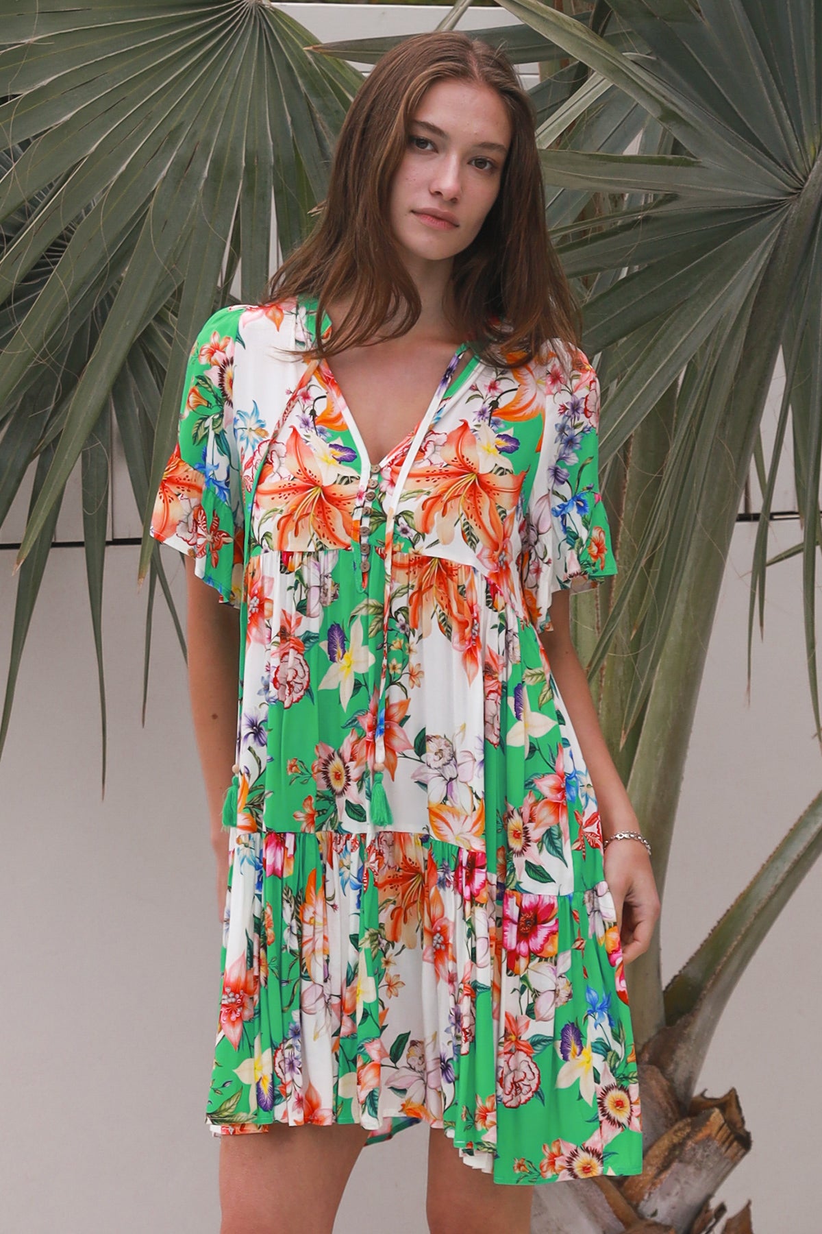Nina Green Mini Dress