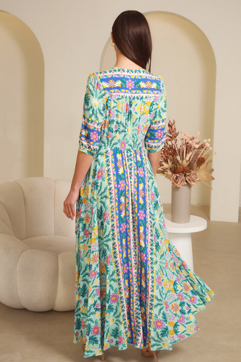 Davina 1/2 Sleeves Maxi Dress