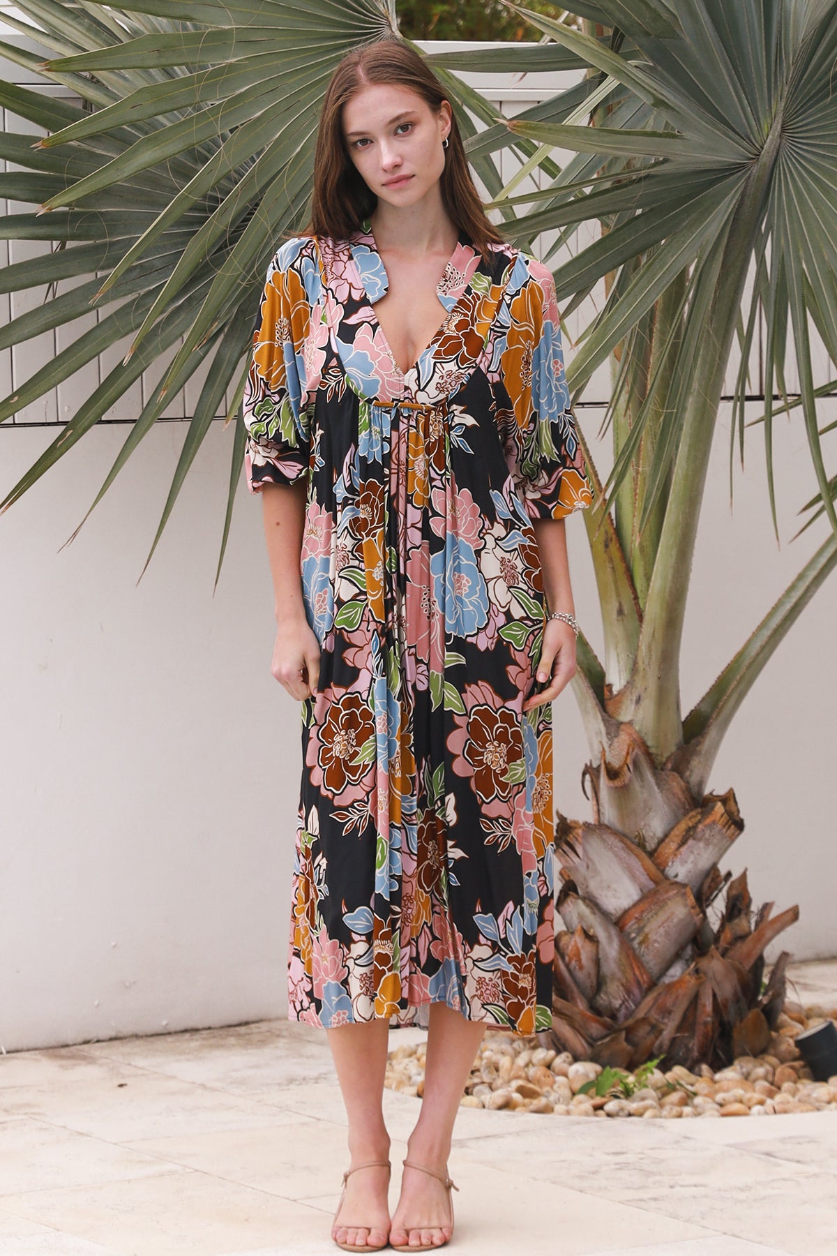 Anya V-Neck Midi Dress