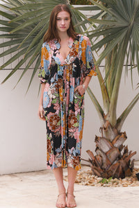 Anya V-Neck Midi Dress