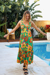 Safari Sleeveless Maxi Dress