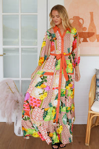 Lottie 3/4 Sleeves Maxi Dress