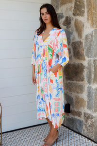 Keziah 3/4 Sleeves Midi Dress