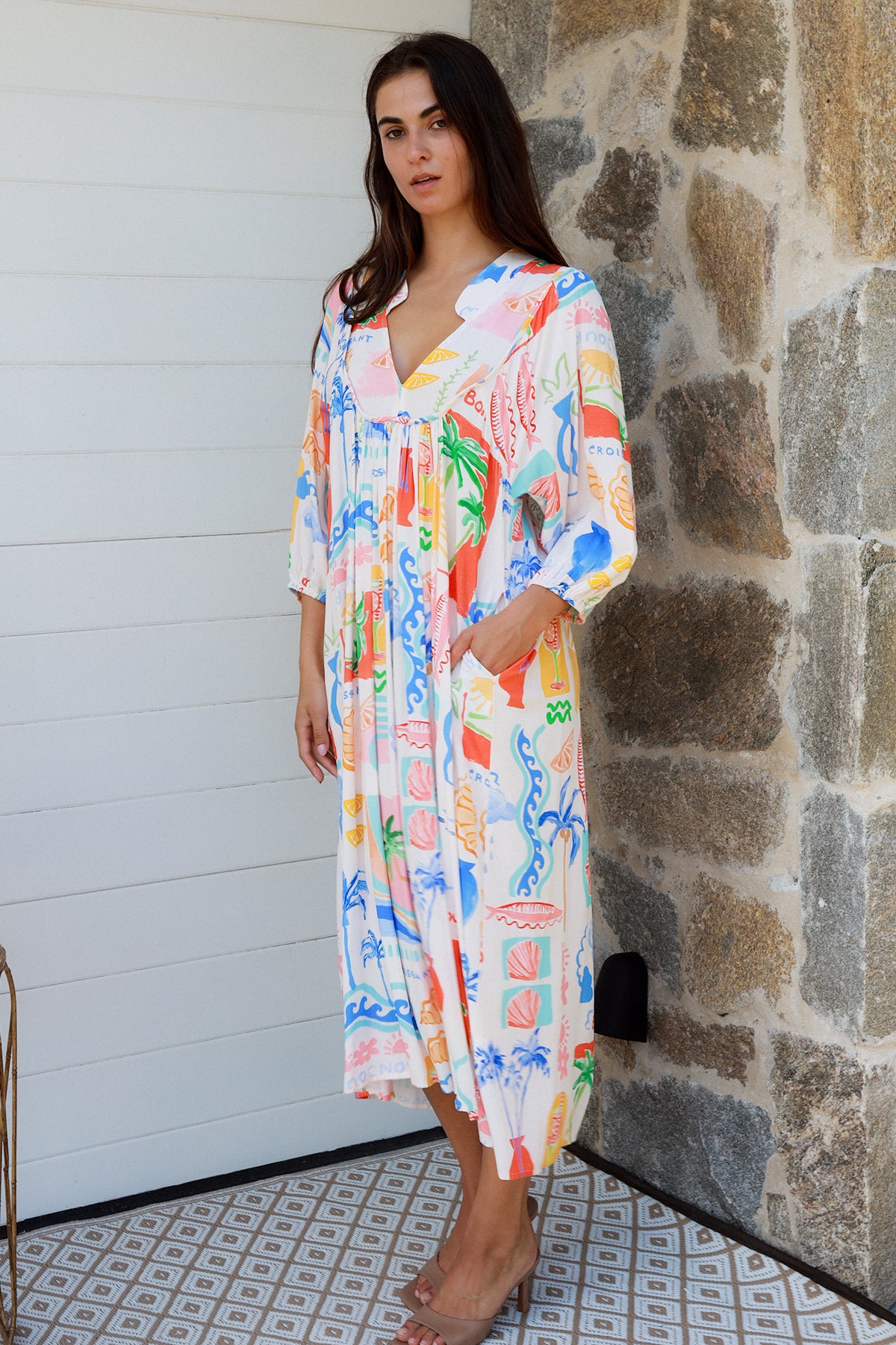 Keziah 3/4 Sleeves Midi Dress