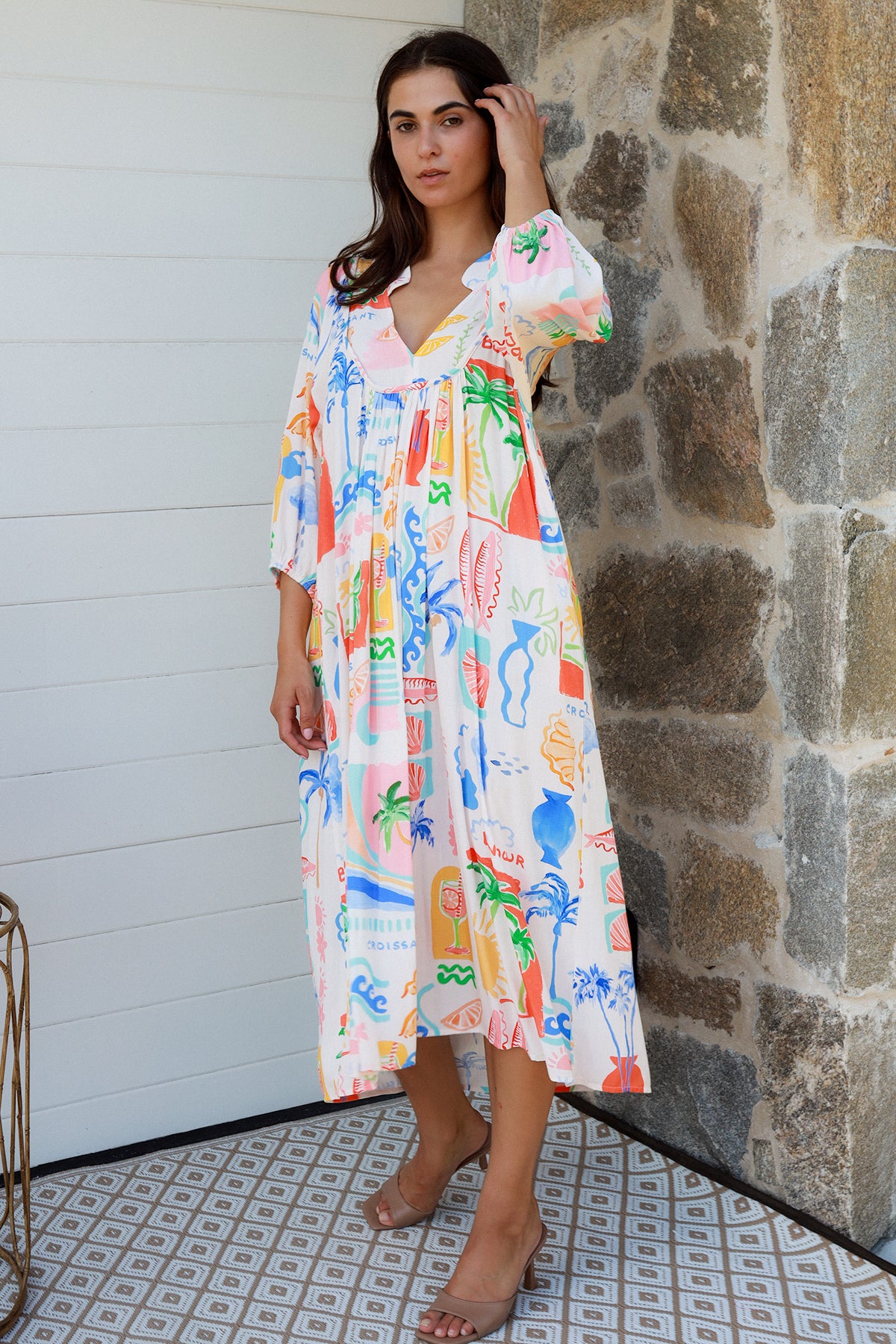 Keziah 3/4 Sleeves Midi Dress