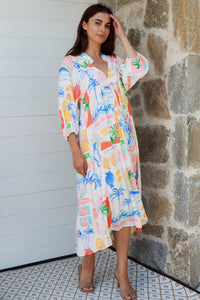 Keziah 3/4 Sleeves Midi Dress