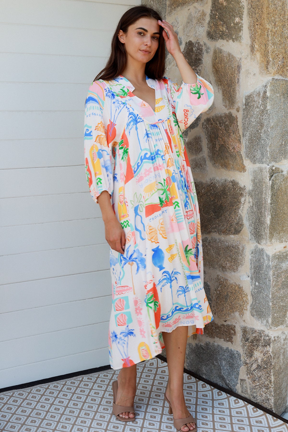 Keziah 3/4 Sleeves Midi Dress