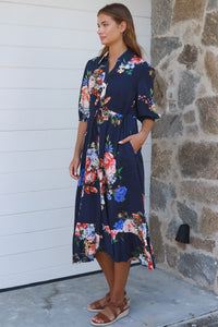 Cecila Navy Midi Dress