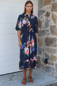 Cecila Navy Midi Dress