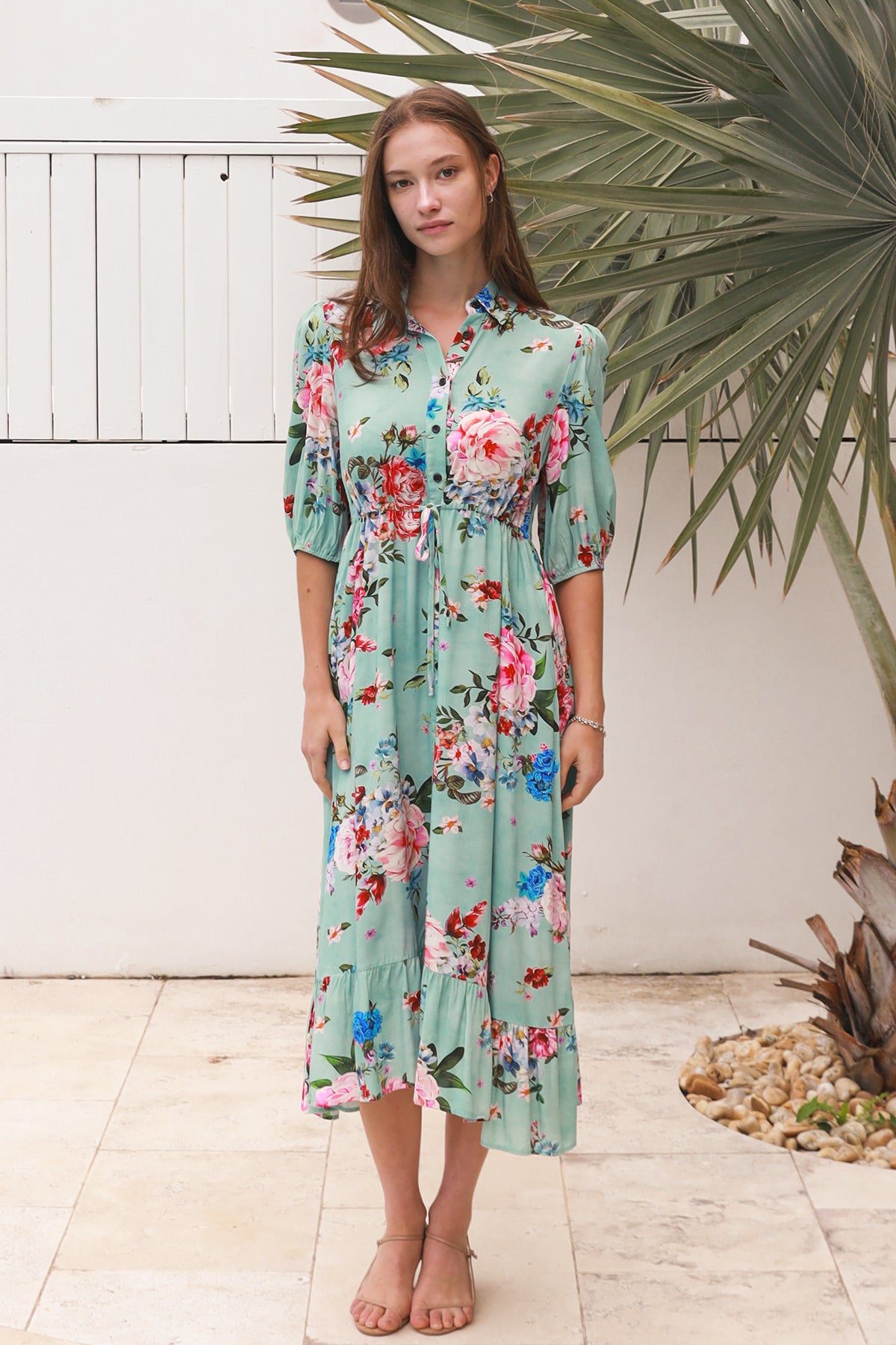 Cecila Blue Midi Dress