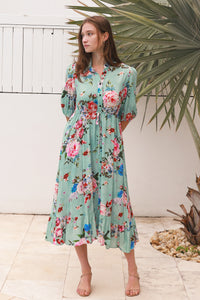 Cecila Blue Midi Dress