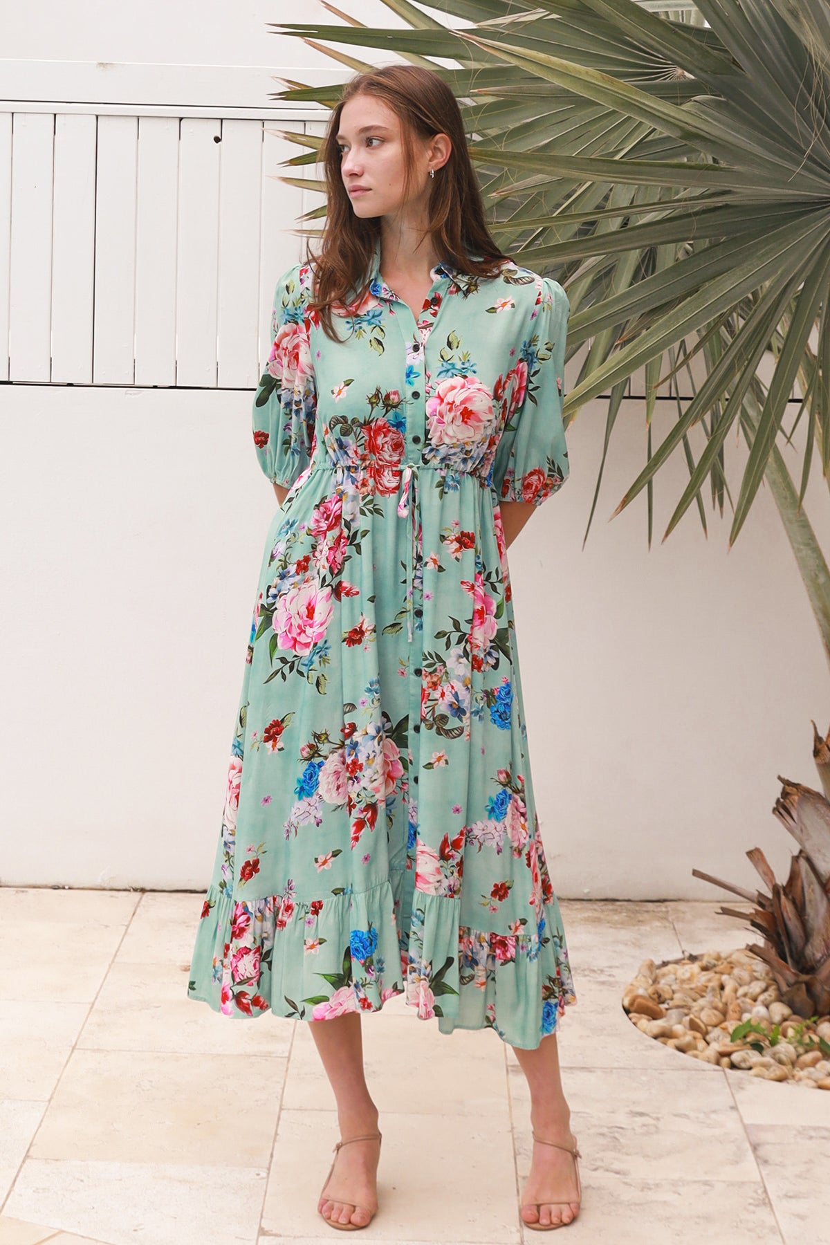 Cecila Blue Midi Dress