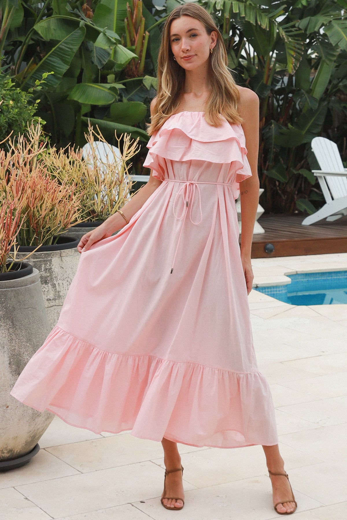 YF0050SP Pink Cotton Dress