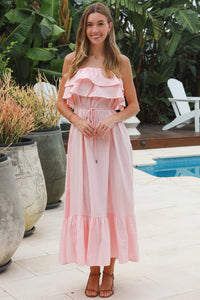 YF0050SP Pink Cotton Dress