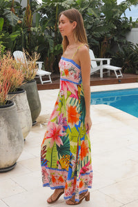 Tiara Blue Pink Slip Dress