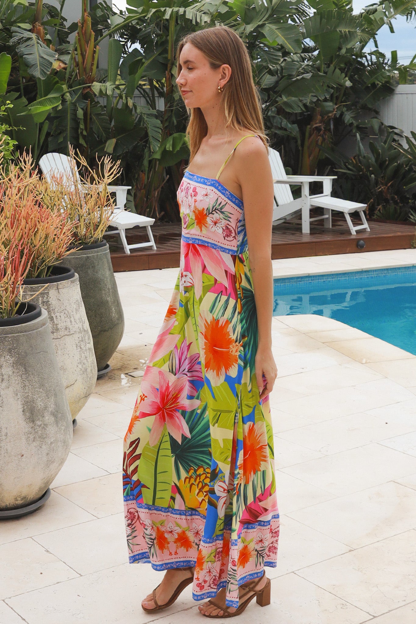Tiara Blue Pink Slip Dress