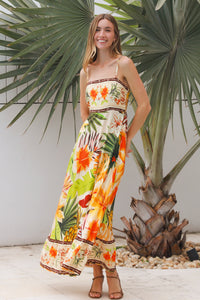 Tiara Brown Slip Maxi Dress