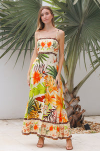 Tiara Brown Slip Maxi Dress