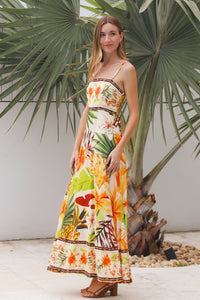 Tiara Brown Slip Maxi Dress