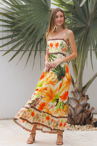 Tiara Brown Slip Maxi Dress