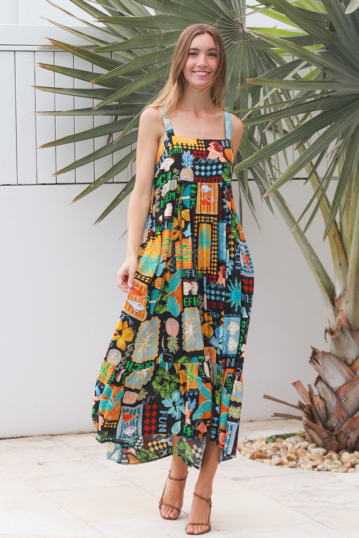 Hattie Black Slip Maxi Dress