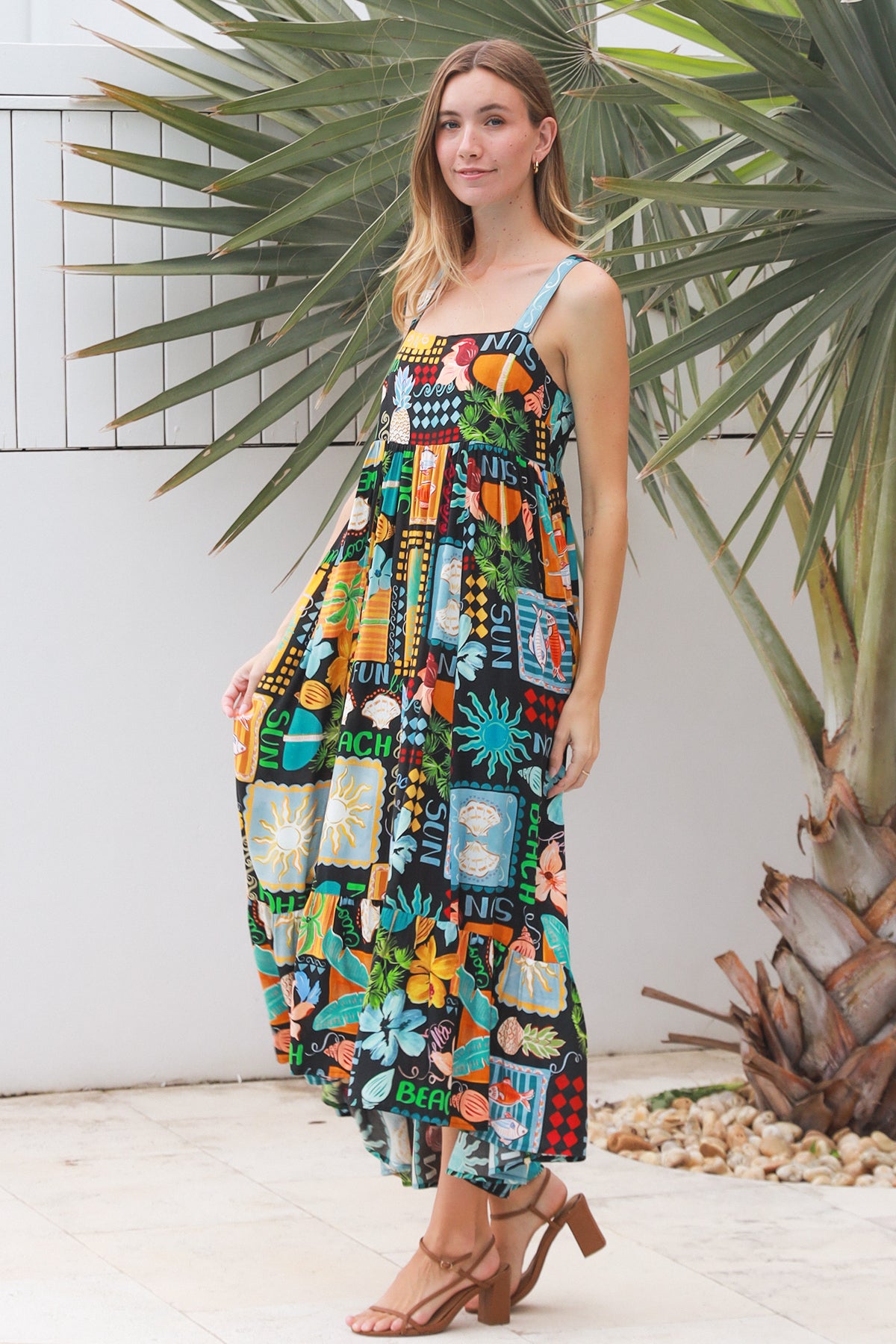 Hattie Black Slip Maxi Dress
